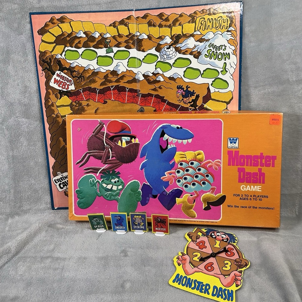 Vintage 1975 Monster Dash Board Game Western Pub